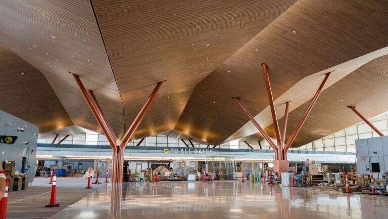 Interior view of the new Pittsburgh International Airport